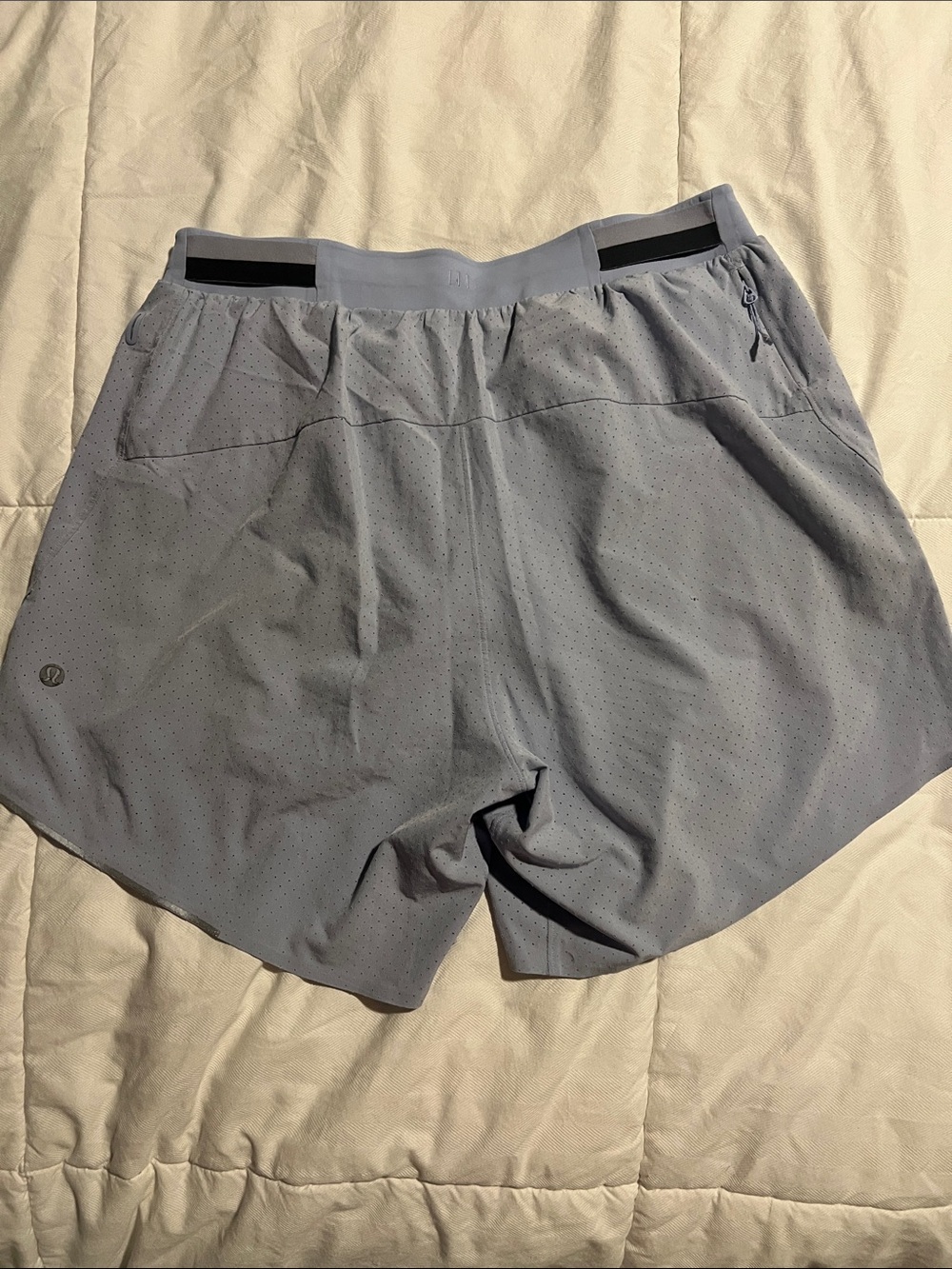 lululemon athletica Women's Perforated Light Gray Athletic Shorts